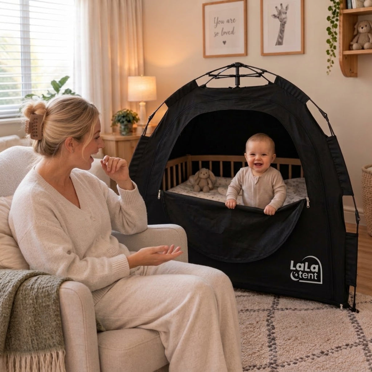LalaTent 2.0 LalaPop – Pop up Blackout Baby Sleep Tent - LalaTent