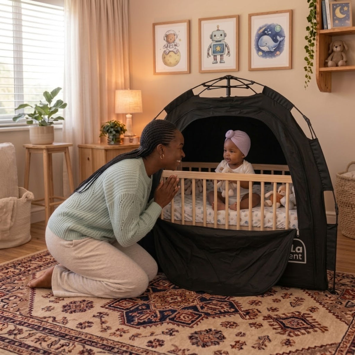 LalaTent 2.0 LalaPop – Pop up Blackout Baby Sleep Tent - LalaTent