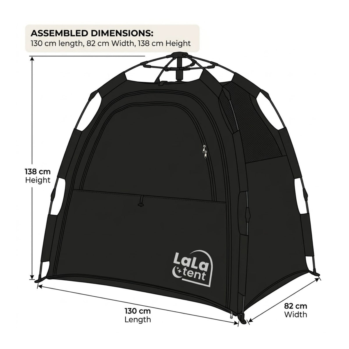 LalaTent 2.0 LalaPop – Pop up Blackout Baby Sleep Tent - LalaTent